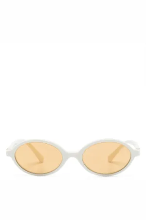 Miu Miu Logo-plaque oval-frame sunglasses