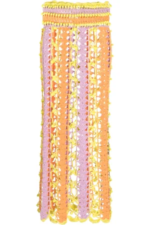 Celia B Argento open-knit maxi skirt