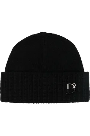 Dsquared2 Monogram-plaque knitted beanie