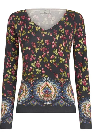 Etro Floral-print knitted top