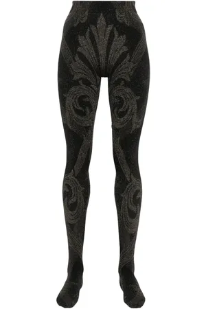 Wolford X ETRO metallic-threading jacquard tights