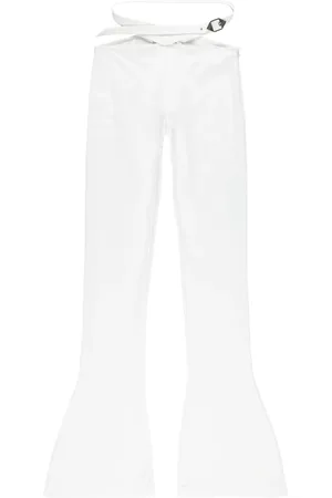 The Attico Cut-out buckle-fastening flared trousers