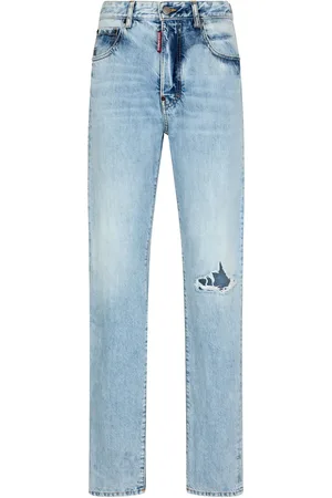Dsquared2 Ripped-detail slim-cut jeans