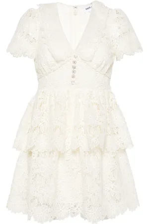 Self-Portrait Floral-macram?? belted minidress