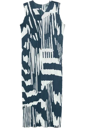 PLEATS PLEASE ISSEY MIYAKE Abstract-print midi dress