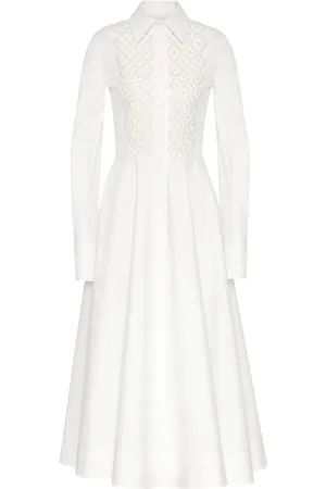VALENTINO GARAVANI Compact Popeline embroidered shirt dress