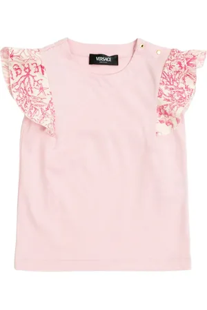 VERSACE Underwater Barocco ruffle-sleeve T-shirt