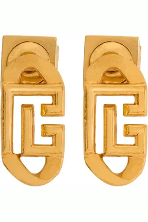 Balmain Monogram-plaque earrings