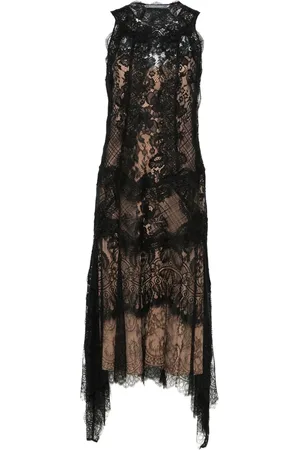 Alberta Ferretti Chantilly-lace midi dress