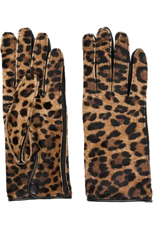 Maison Margiela Leopard-print leather gloves