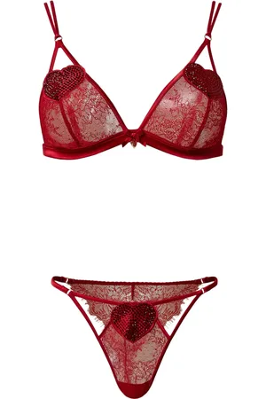 Twin-Set Lace triangle bra and briefs set