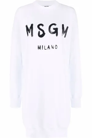 Msgm Logo-print cotton jumper dress