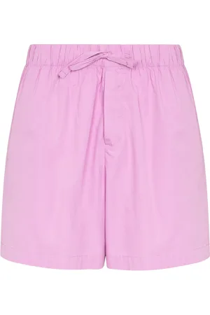 Tekla High-waist drawstring poplin shorts