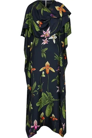 Oscar de la Renta Orchid silk twill kaftan