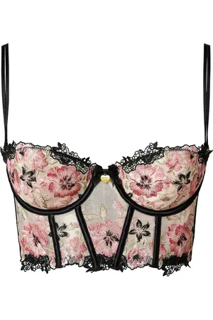 Twin-Set Embroidered tulle bustier