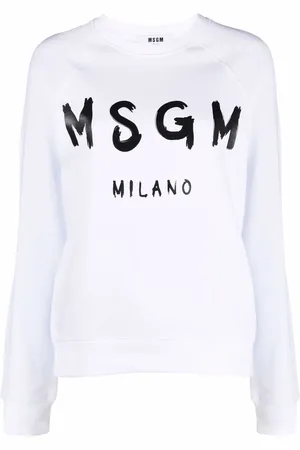 Msgm Logo-print crew neck sweatshirt