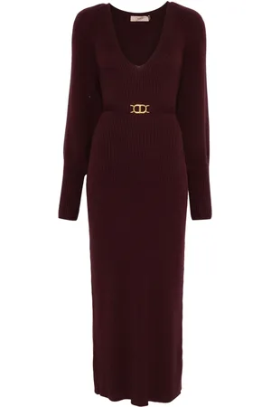 Twin-Set Ribbed-knit maxi dress