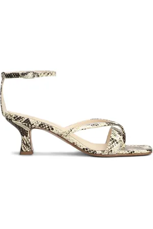 ANNA F. 70mm python-print sandals