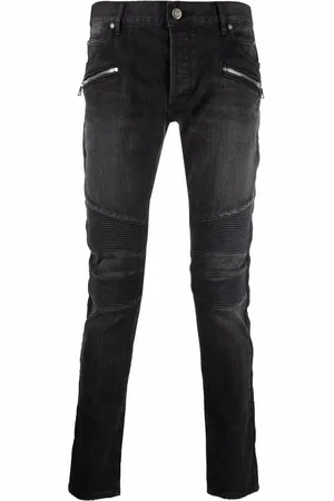 Balmain Ribbed panels slim-fit jeans