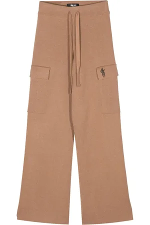 AMIRI Logo-embroidered ribbed trousers