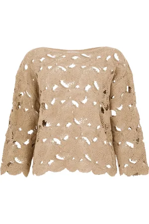 KANGRA CASHMERE Crochet-knit top
