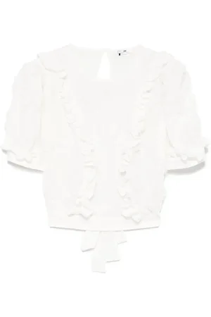 Elisabetta Franchi Ruffled embroidered top