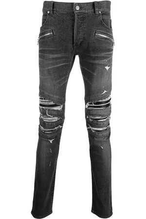 Balmain Ripped-detailing slim-fit jeans