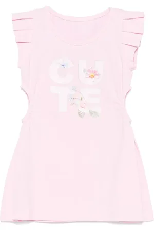 Lapin House Slogan-print dress