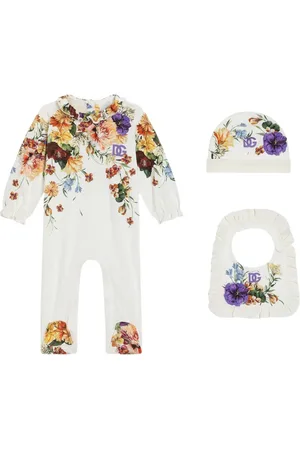 Dolce & Gabbana Floral-print cotton babygrow set