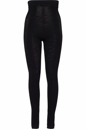 Balmain High-waisted sheer knitted leggings