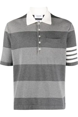 Thom Browne 4-Bar stripe knitted polo shirt