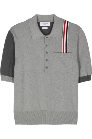 Thom Browne RWB-stripe knitted polo shirt