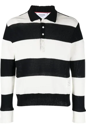 Thom Browne Striped knitted polo shirt