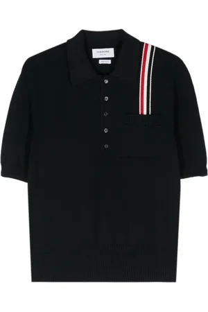 Thom Browne RWB-stripe knitted polo shirt