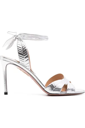 Aquazzura Leaf 105mm metallic sandals