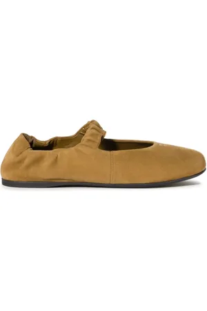 Miu Miu Ruched suede ballerina shoes
