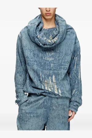 Diesel Ripped denim sweatshirt