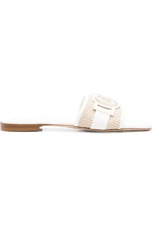 Casadei Logo-embroidered flat sandals