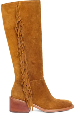 Sarah Chofakian 55mm fringed suede knee-high boots