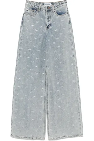 Self-Portrait Bow-embellished jeans