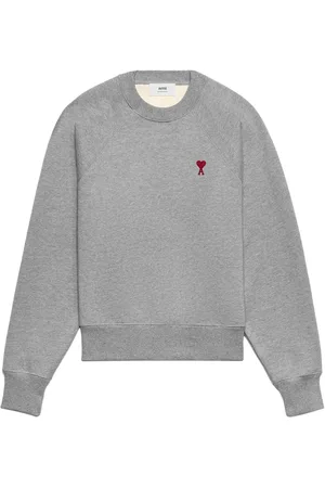 Ami Logo-embroidered organic-cotton sweatshirt
