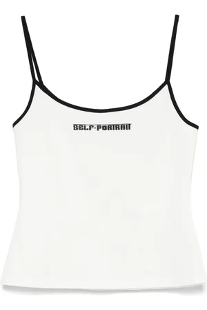 Self-Portrait Stretch-cotton tank top