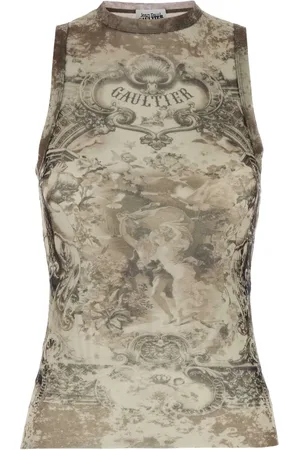 Jean Paul Gaultier Graphic-print sleeveless top
