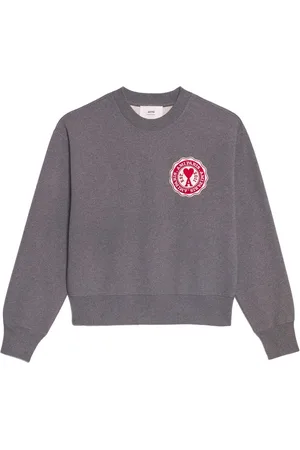 Ami Logo-patch organic-cotton sweatshirt