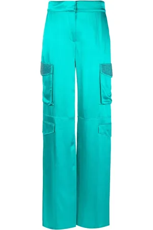 GENNY Satin multi-pocket cargo pants