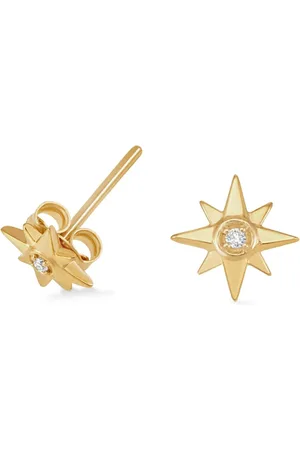 Dower and Hall 14kt yellow North Star diamond earrings