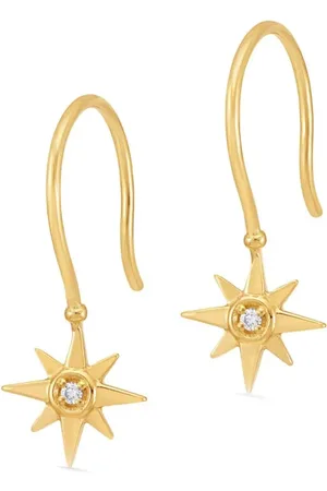Dower and Hall 14kt yellow North Star diamond earrings
