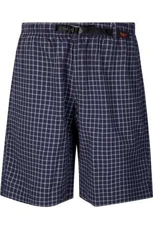 Gramicci Seersucker Lagoon check-print elastic-waist shorts