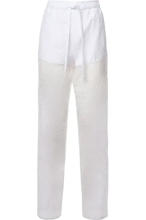 GENNY Floral-lace drawstring trousers