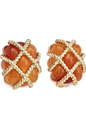 Kenneth Jay Lane Quilted gold-tone clip-on earrings